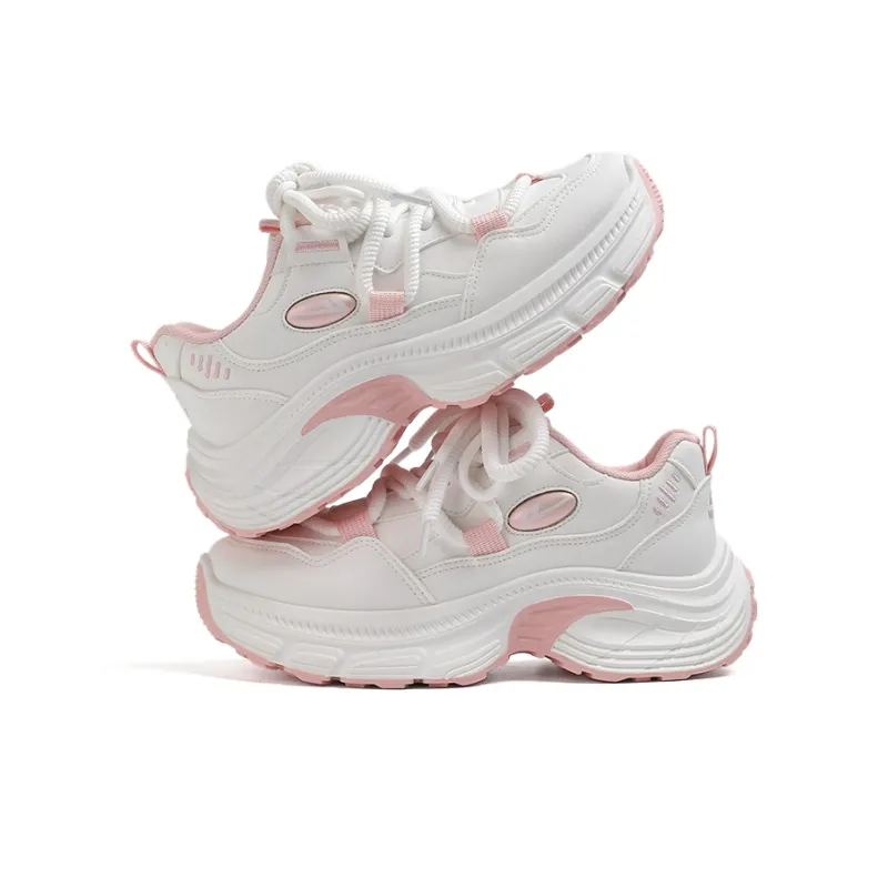 Warrior Cushioning And Abrasion Resistant Coverage Low Top Casual Running Shoes Women's White Pink-5