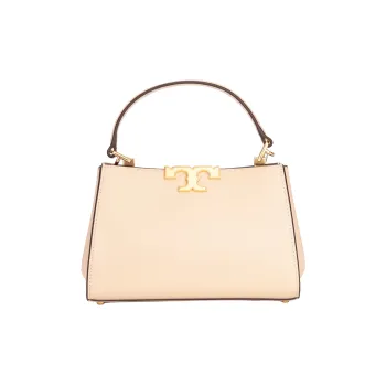 TORY BURCH Eleanor Leather Briefcase, Handbag, Shoulder Bag, Crossbody Bag Mini Women's Cream