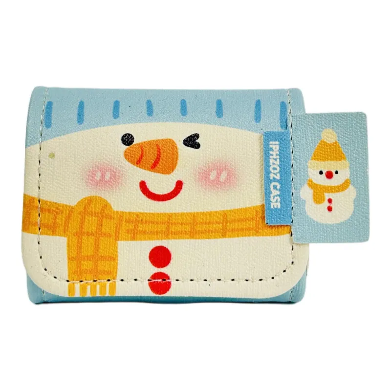 Sopi Compatibility With Apple AirPods 4/2/3/4th Generation/AirPods Pro/Pro 2 Leather Snowman Pendant Headphone Cases-2