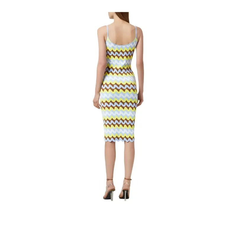 VERSACE Wave Jacquard knit Midi Dress-3