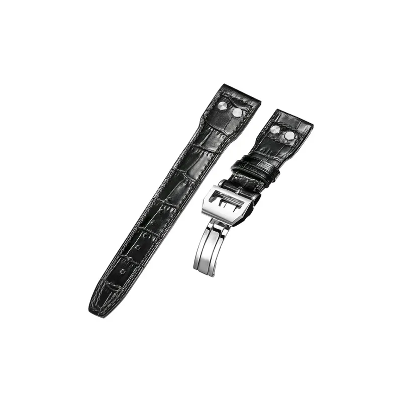 MILANQIAN M&Q Watch Band IWC Compatibility 190mm Cowhide Leather Material Unisex-4