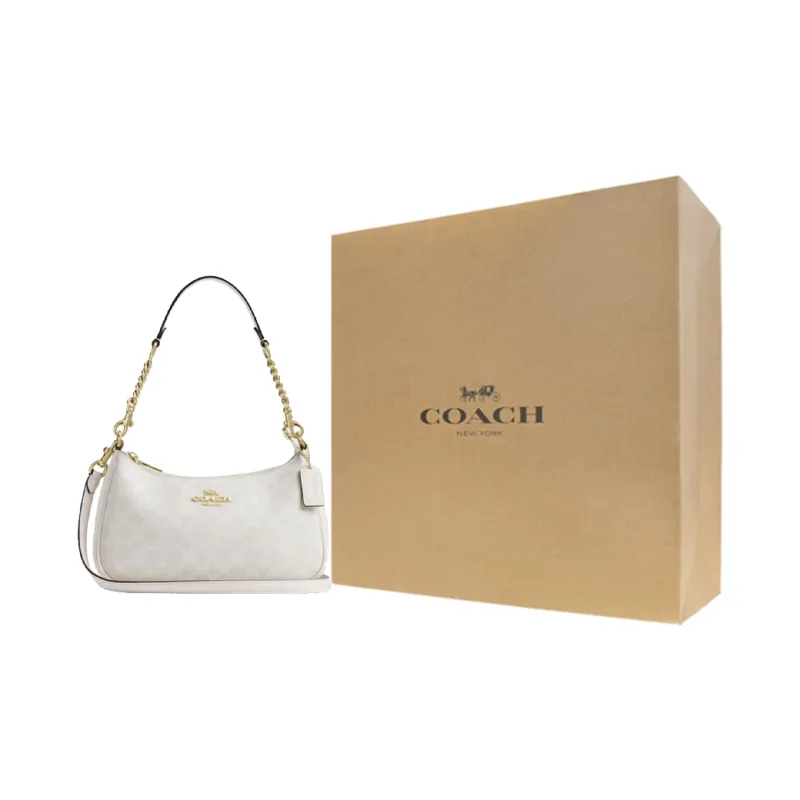 COACH Teri Artificial Leather Crossbody Bag Shoulder Bag Medium Size Women's Chalk White-8