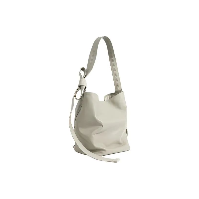 LARTIGENT Cow Leather Shoulder Bag Women's Chocolate/Black/Pearl Gray-8