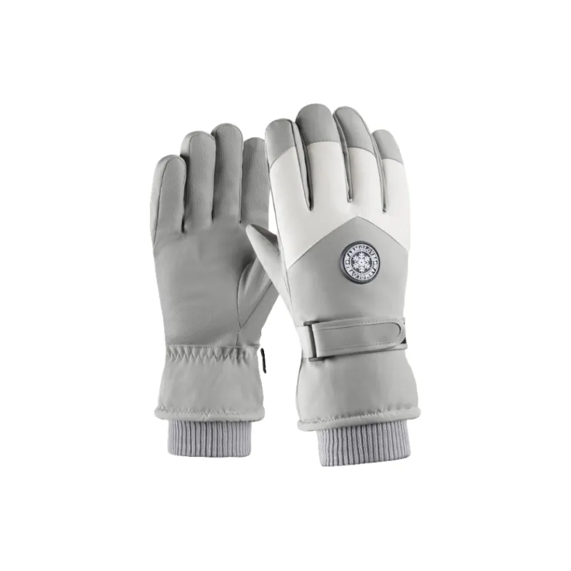 LEMONKID Velour Waterproof Fabric Ski Gloves Unisex-4