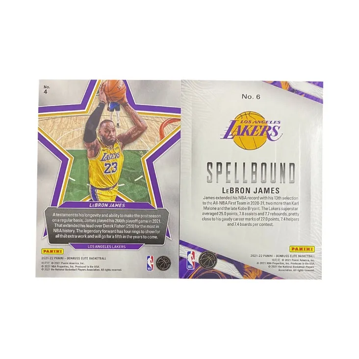 PANINI 2021-22 Elite Lakers James TKA Letter TKA N Sports Cards 2 Pcs-1