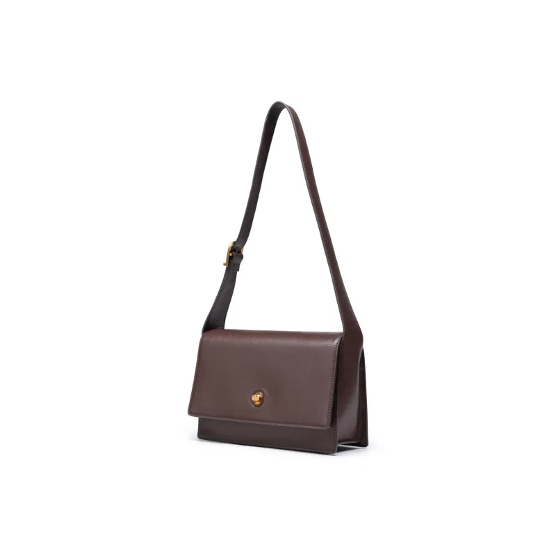 Chrisdien Deny Cow Leather Small Square Bag Shoulder Bag Shoulder Bag Regular Women's Coffee/Light Brown/Black-2