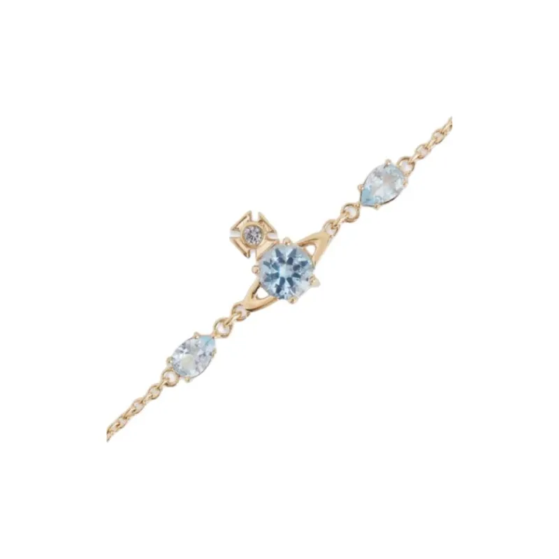 Vivienne Westwood Brass Bracelets Unisex Blue Diamond/Gold-2