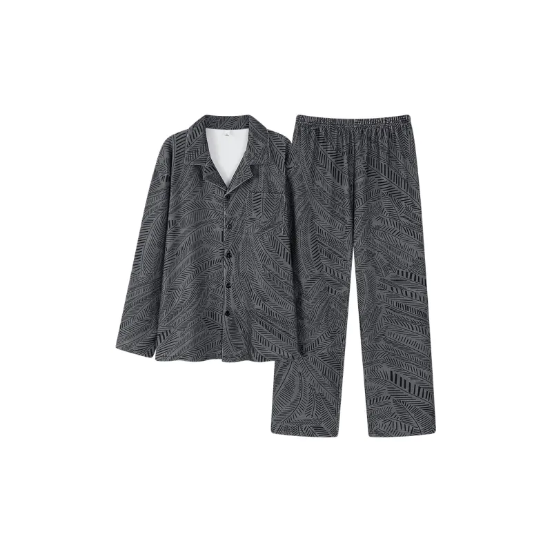 O'MESIK Pajama Set Men's Dark Gray-0
