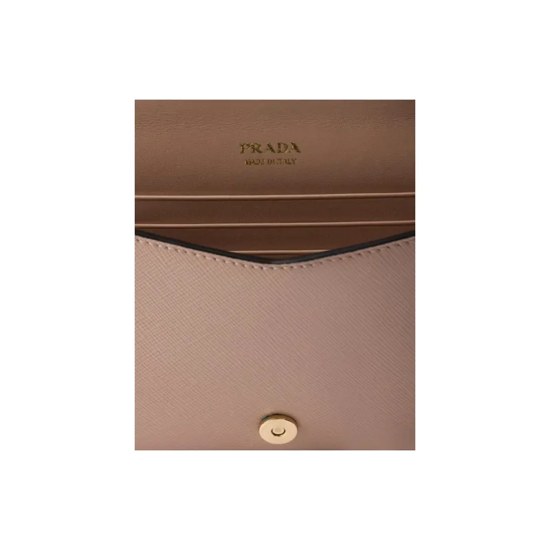 PRADA Saffiano Leather Shoulder Bag Mini Women's Soft Pink-4