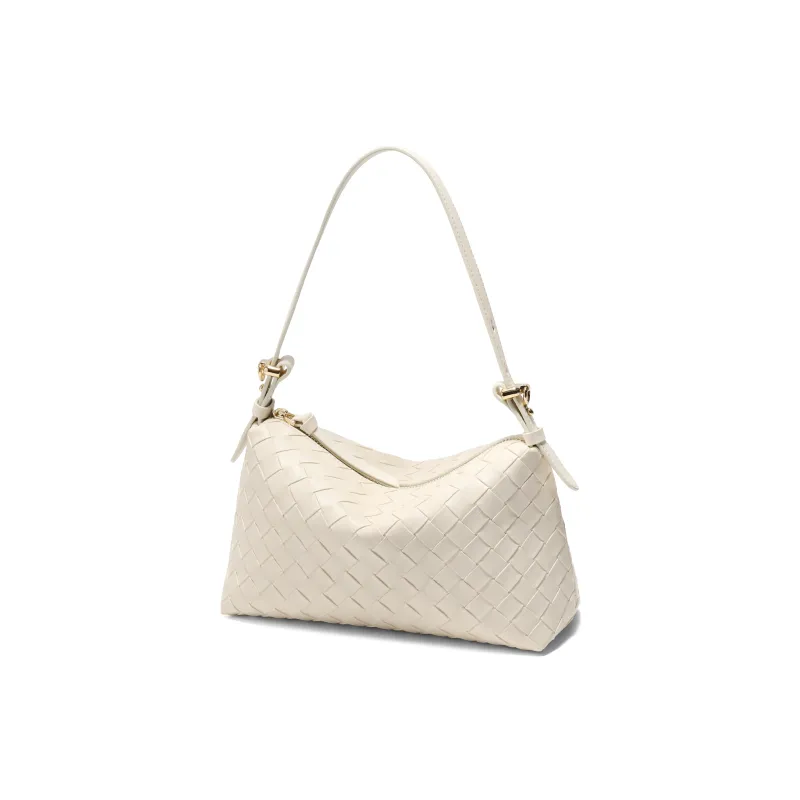 BELLE Synthetic Leather Small Square Bag, Crossbody Bag, Shoulder Bag Medium Size Women's Beige/Brown-1