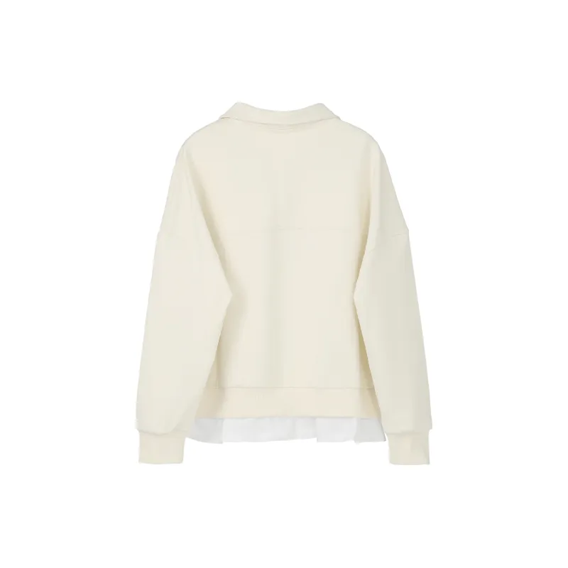 Fstudio Korean-Style Petite Polo Collar Early Spring Thin Loose Fit Top Women's-5
