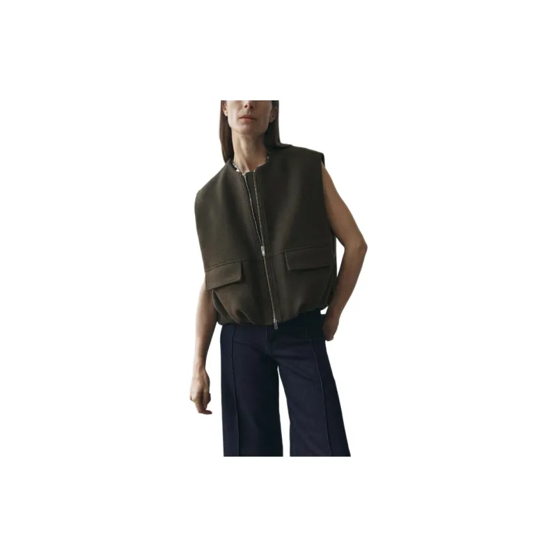 ZARA ZW Series Vest Women's Khaki-2