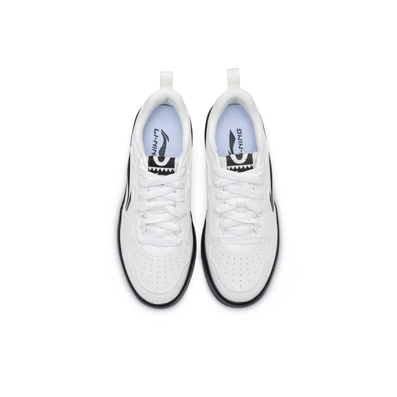 LiNing Lightweight Breathable Slip-Resistant Low-Top Skateboard Shoes Women's Ivory Black-3