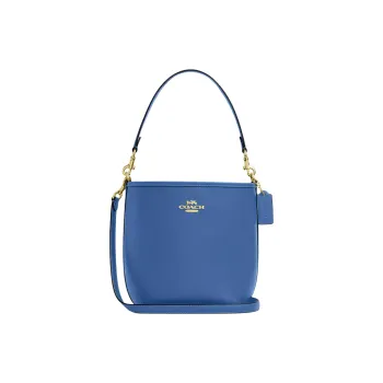 COACH Leather Bucket Bags Shoulder Bags Small Size Women's Blue
