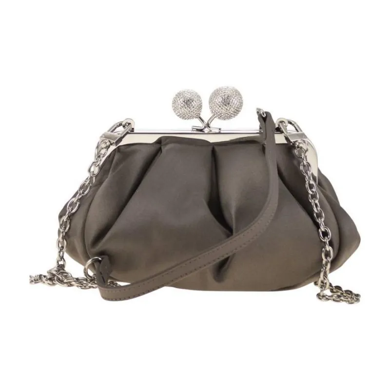 WEEKEND MaxMara Cotton Shoulder Bag, Crossbody Bag, Handbag Women's Gray-3