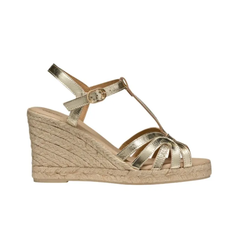 GEOX Gelsa One Strap Sandals Women's Gold-1