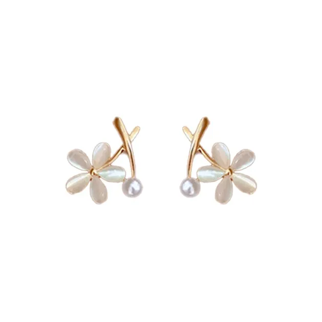 Yiru Glass Cat Eye Stud Earrings Women's-0