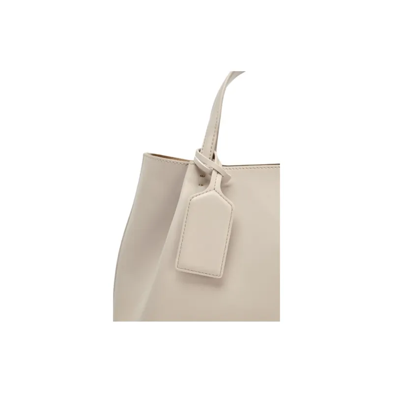 ZARA PU Tote Bag, Shopping Bag, Shoulder Bag, Crossbody Bag, Handbag Regular Women's Raw White-6