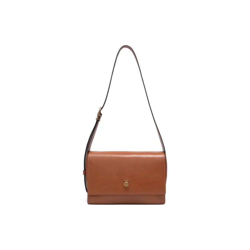 Chrisdien Deny Cow Leather Small Square Bag Shoulder Bag Shoulder Bag Regular Women's Coffee/Light Brown/Black-6