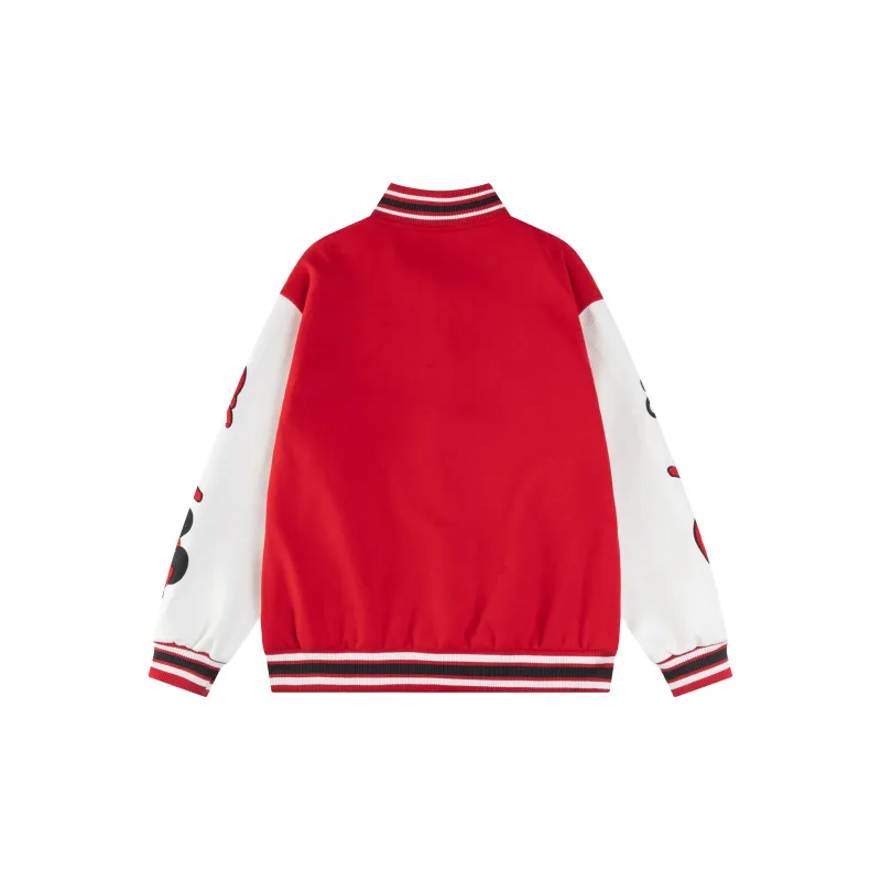 YINLEI Baseball Jacket Unisex Red-1