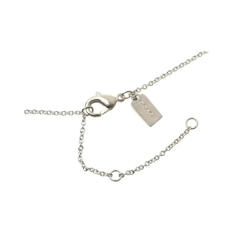 COACH Rhinestone Necklaces Women's Silver-3