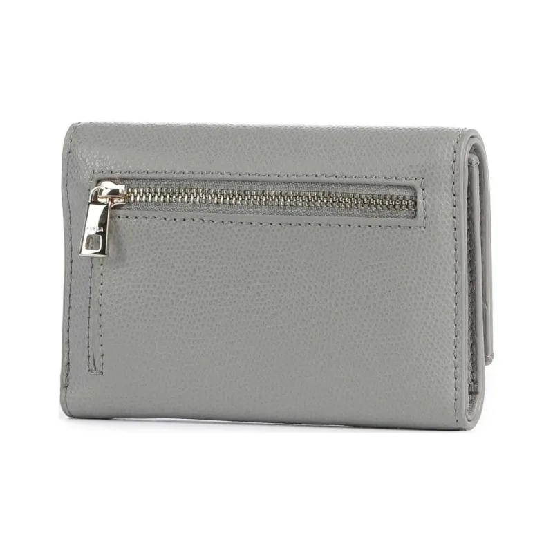 Furla 1927 Collection Grain Leather Wallet Medium Size Women's Light Gray-1