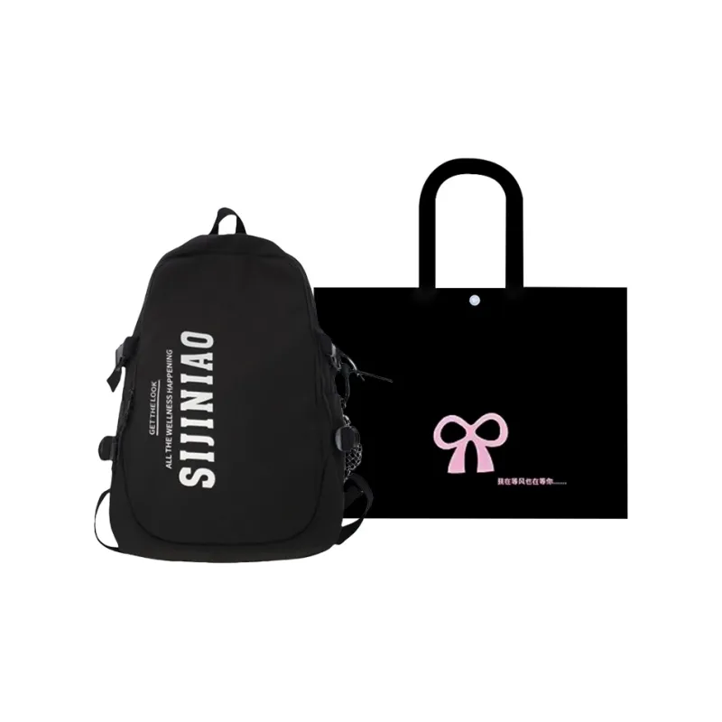 HACIN Nylon Backpack Regular Unisex Light Gray/Black & Orange/White & Blue/White & Purple-2
