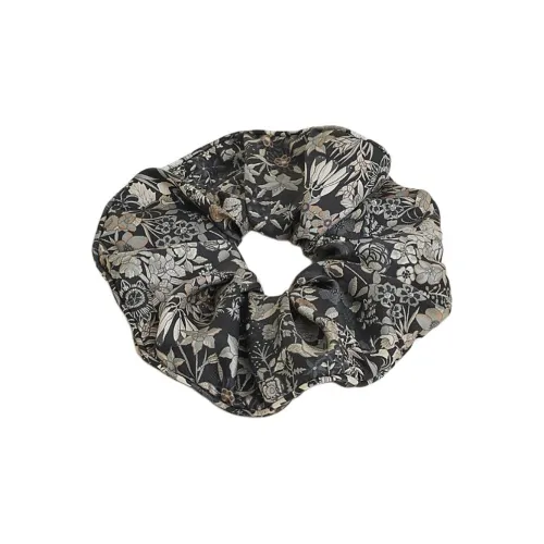 HERMES Silk Hair Ties Women's Black