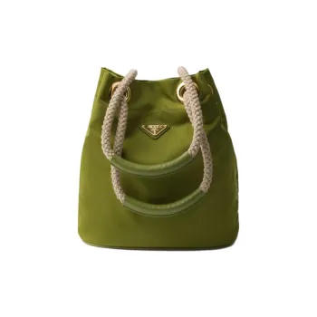 PRADA Re Nylon Recycled Polyamide Bucket Bags Handbags Small Size Women's Green