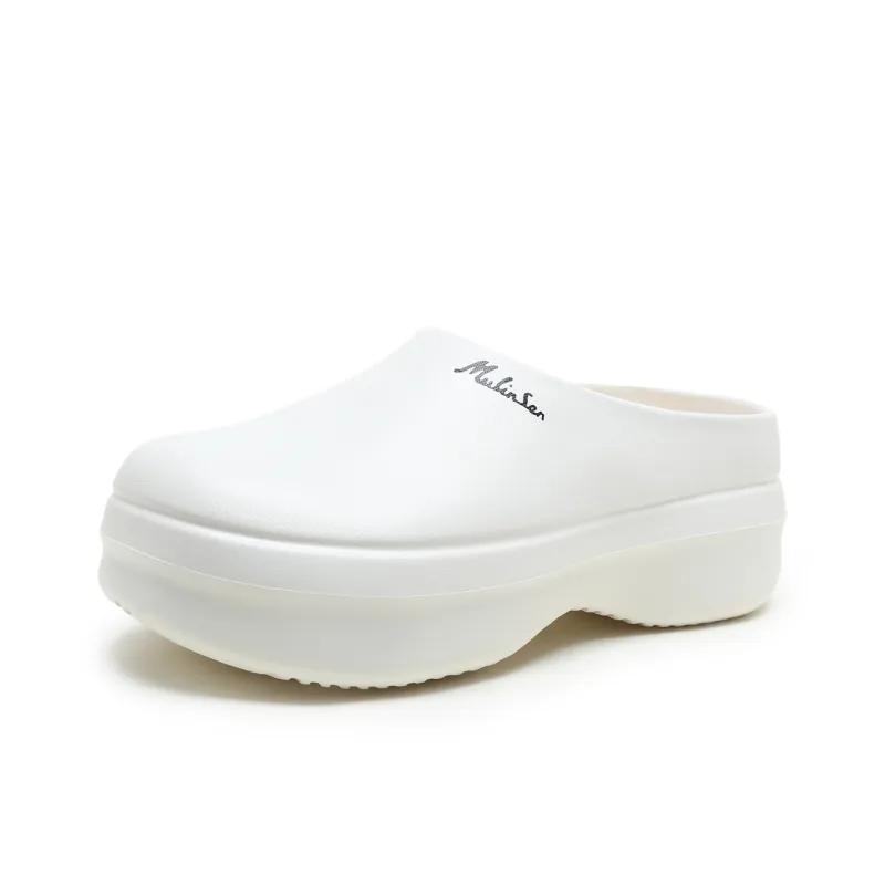 Mulinsen EVA Slip-Resistant Wrap-toe Slippers Unisex White-1