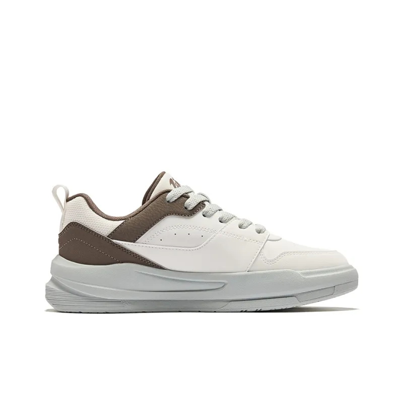 Erke Anti Slip And Wear Resistant Breathable Low Top Skateboard Shoes Men's Microcrystal White Brown Stone-1