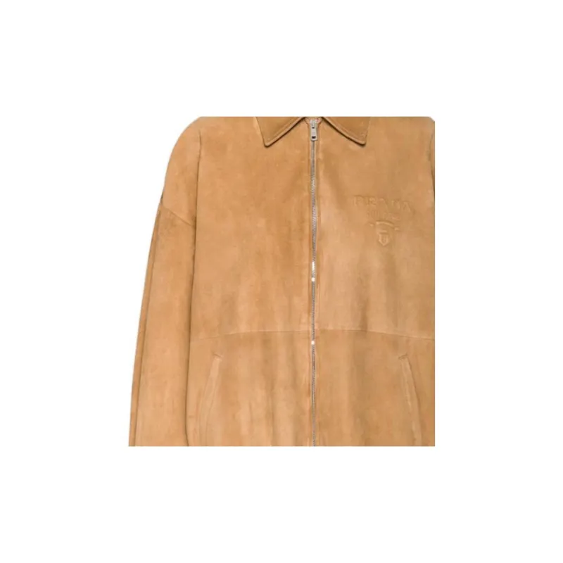 PRADA Leather Jackets Women's Maple Leaf Brown-1