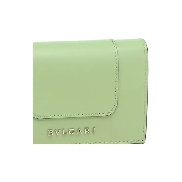 BVLGARI SERPENTI Cow Leather Card Holder Regular Women's Green-4