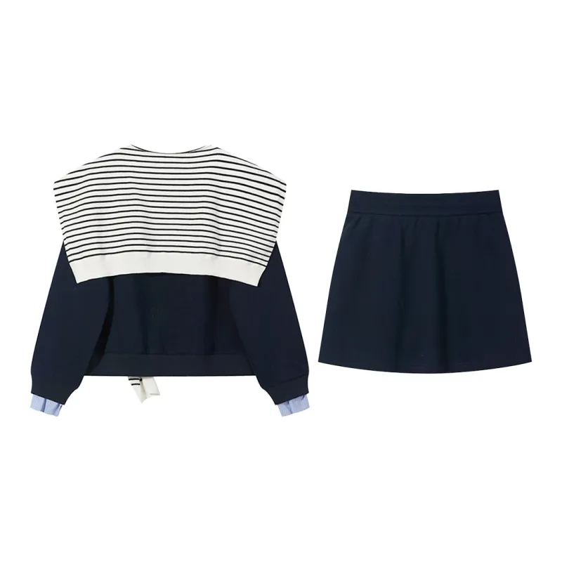 FLIM Sweatshirt Set Women's Navy Blue-1
