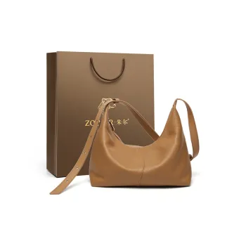 ZOOLER Top Grain Cow Leather Commute Practical Shoulder Bag Women's Black/Vintage Brown/Soft Apricot