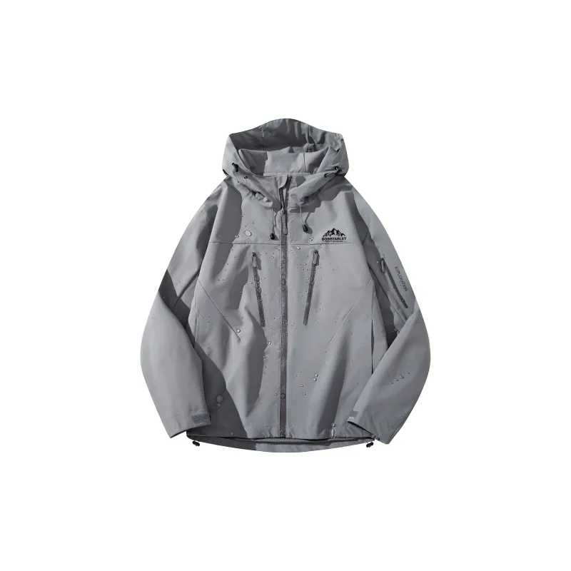 BOBBY ABLEY Water-Resistant Windproof Wear-Resistant Windbreaker Jacket Unisex Dragon Scales Yellow-16