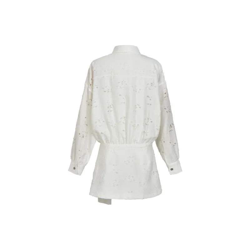 COMMA GIRL Long Sleeved Dress Women's White-1