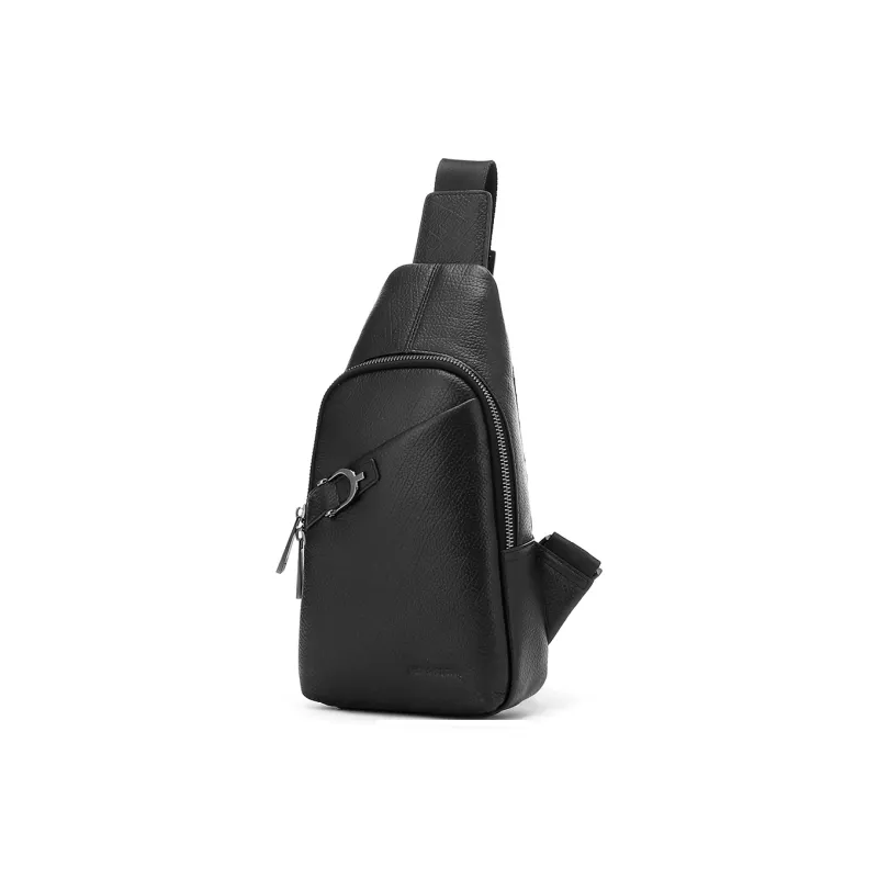 RED DRAGONFLY Cow Leather Sling Bag Men's Black/Royal Blue-1