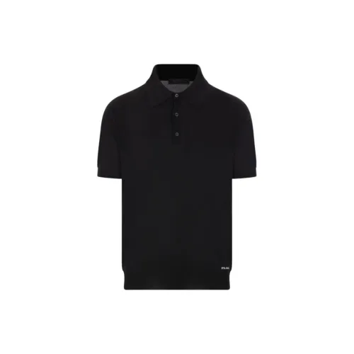PRADA Logo Jacquard Short Sleeved Polo Shirt