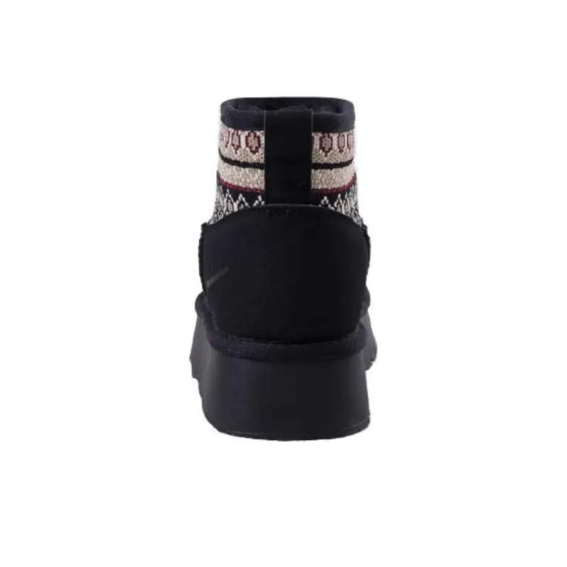 Warrior Warm Height Increasing Wear-Resistant Short Snow Boots Women's Black-1