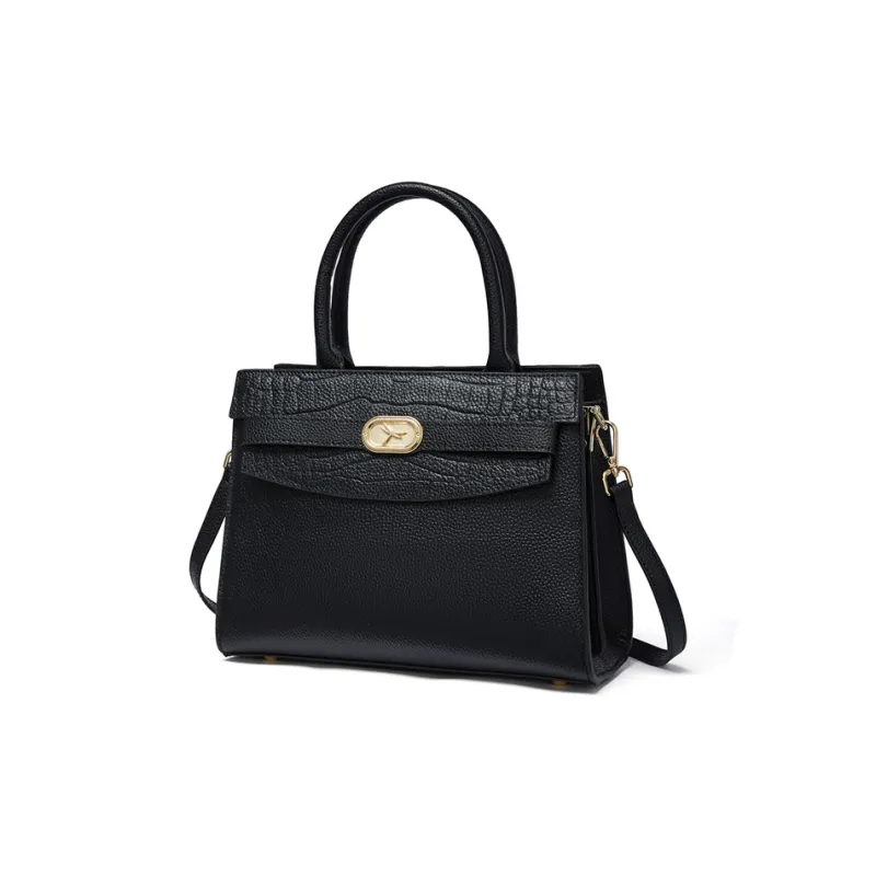 RED DRAGONFLY Cow Leather Handbag Unisex Black-1