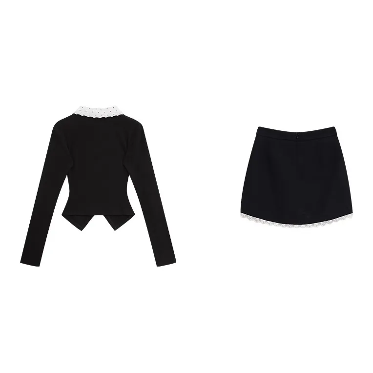 Udon House Skirt Set Women's Black-1