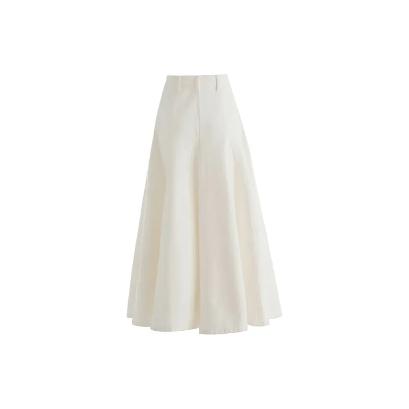ZAZN Denim Long Skirts Women's White-1