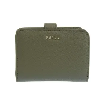 Furla Leather Wallet Small Size Women's Khaki Green