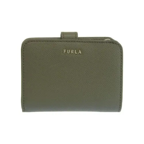 Furla Leather Wallet Small Size Women's Khaki Green