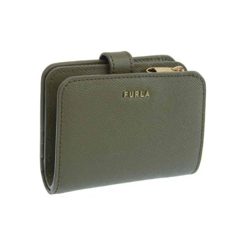 Furla Leather Wallet Small Size Women's Khaki Green-1
