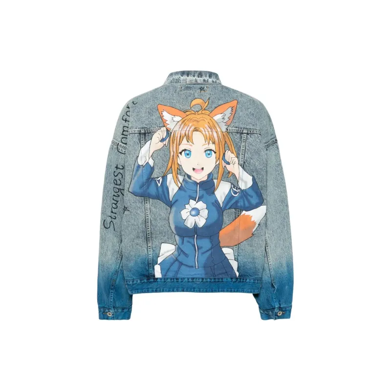Doublet Anime Hand printing Denim Jacket-1