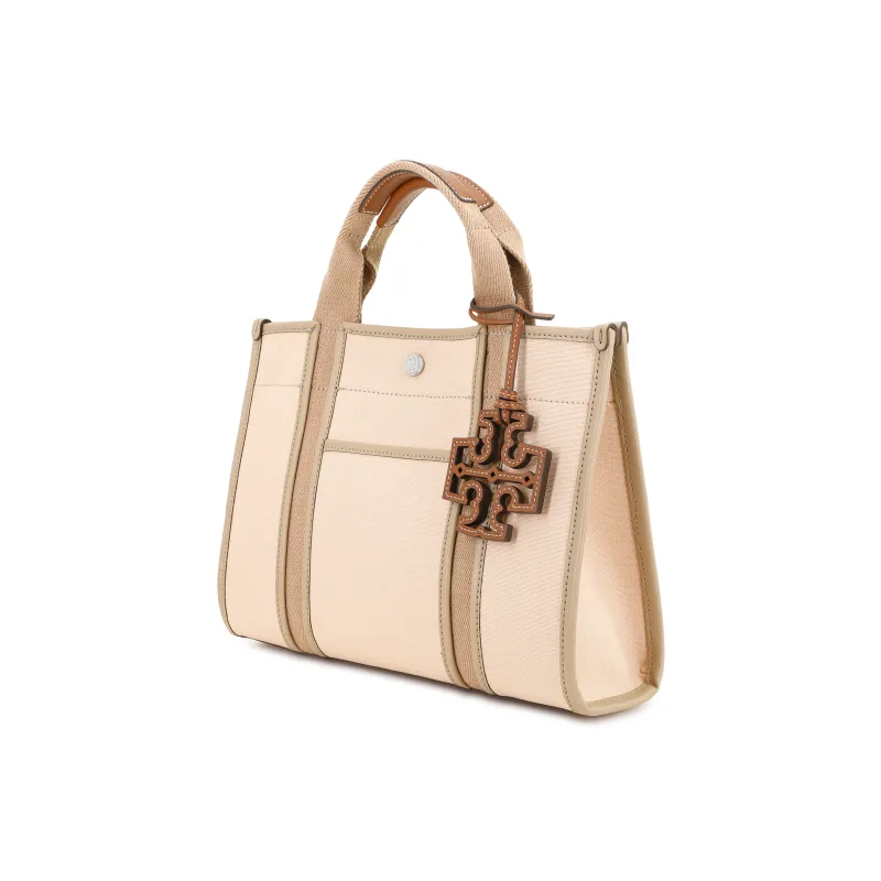 TORY BURCH Canvas Tote Bag Shopping Bag Canvas Bag Handbag Shoulder Bag Crossbody Bag Small Size Women's Soft Pink-1