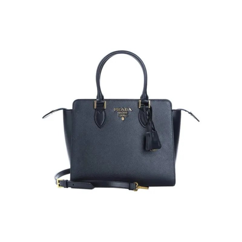 PRADA Saffiano Leather Shoulder Bag Crossbody Bag Handbag Women's Navy-0