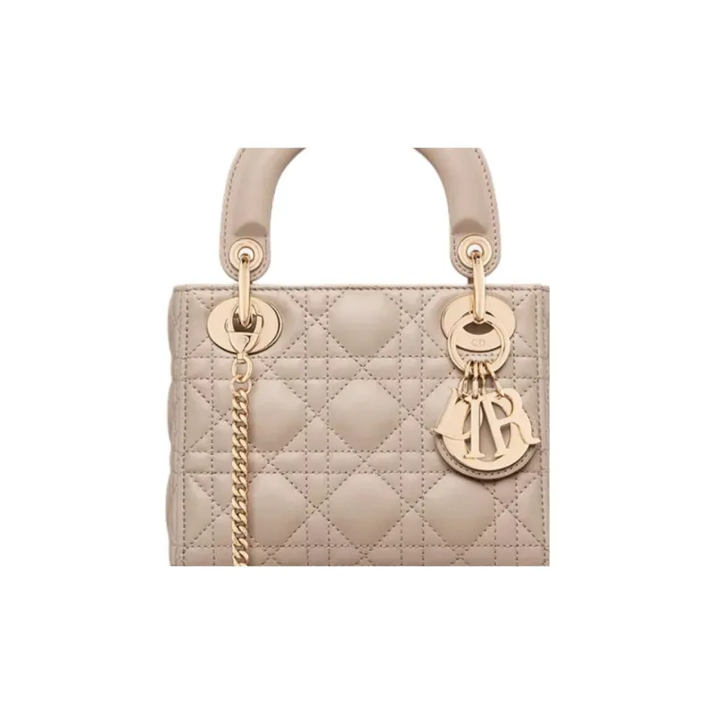 DIOR Lady Dior Lambskin Lady Dior Bag, Shoulder Bag, Crossbody Bag, Handbag Mini Women's Warm Taupe-5